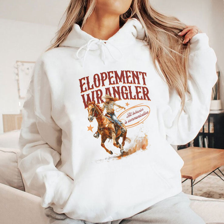 Cowgirl Elopement Wrangler All Behavior Is Communication T Shirt