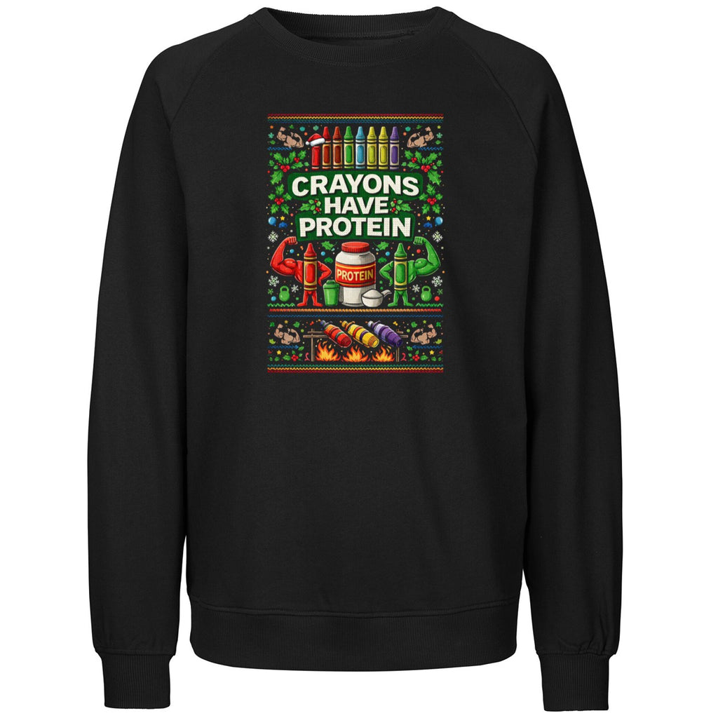 Crayons Have Protein Ugly Chirstmas Shirt