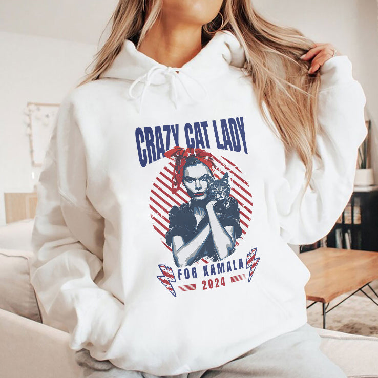 Crazy Cat Lady For Kamala 2024 T Shirt