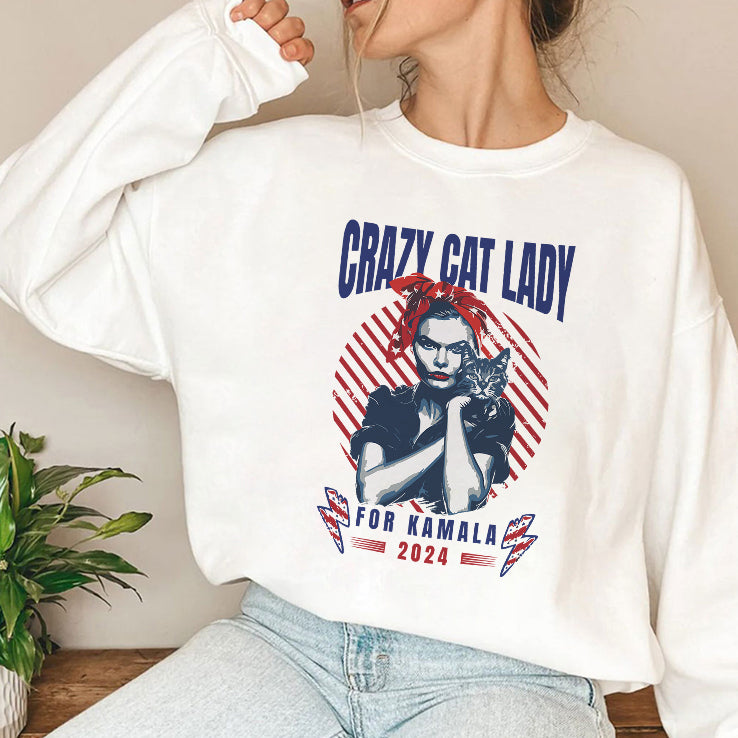 Crazy Cat Lady For Kamala 2024 T Shirt