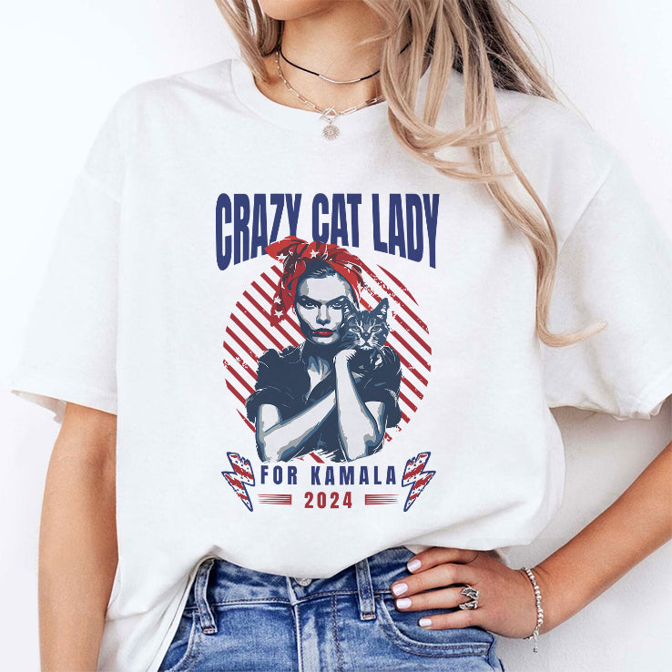 Crazy Cat Lady For Kamala 2024 T Shirt