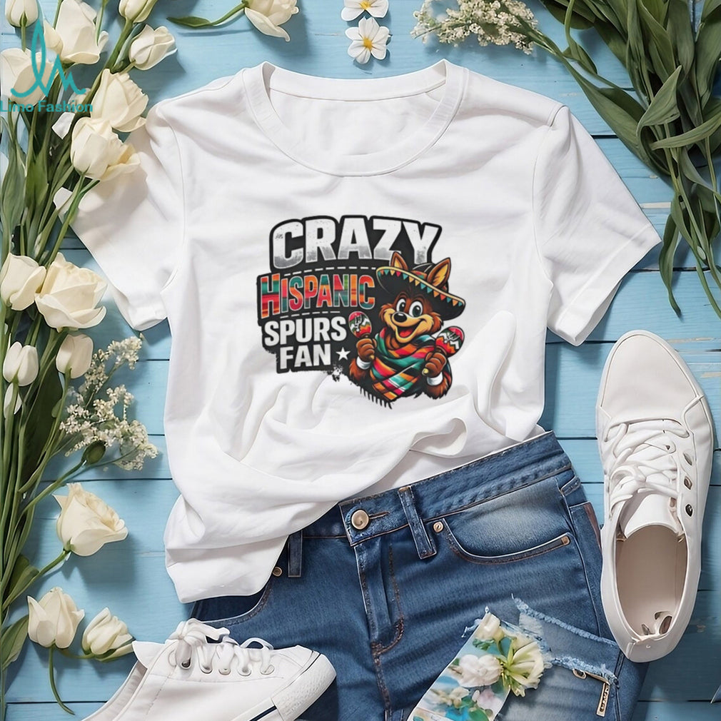 Crazy Hispanic Spurs Fan Coyote Mascot Maracas T Shirt
