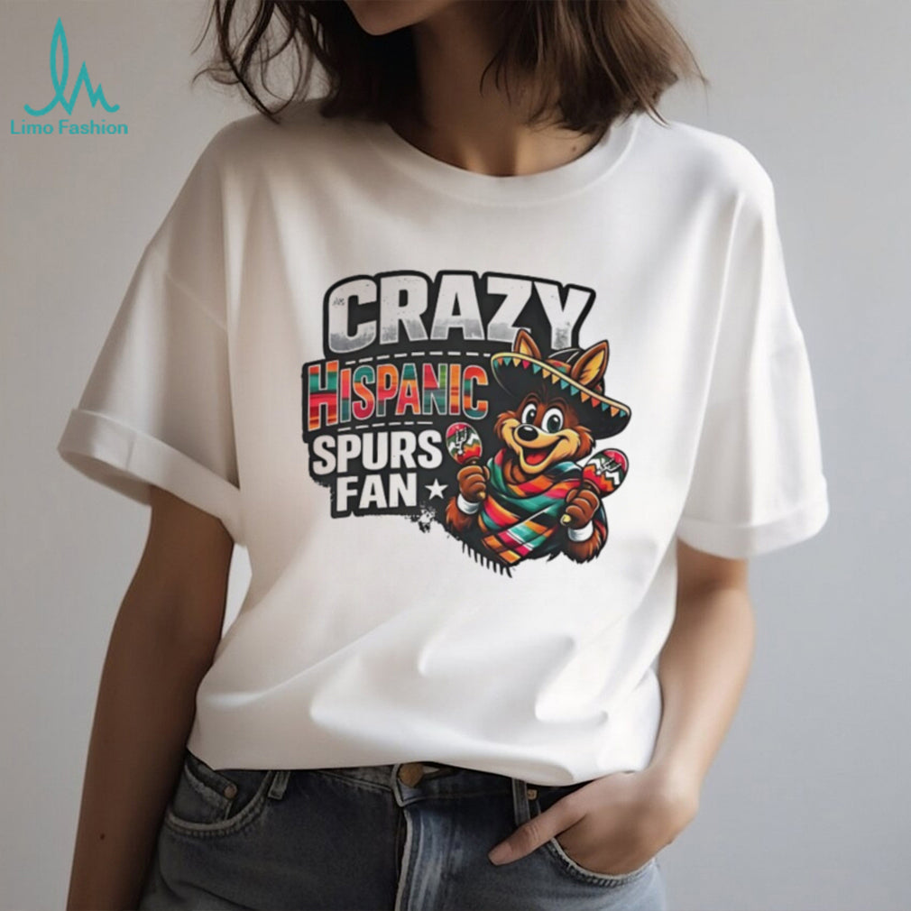 Crazy Hispanic Spurs Fan Coyote Mascot Maracas T Shirt