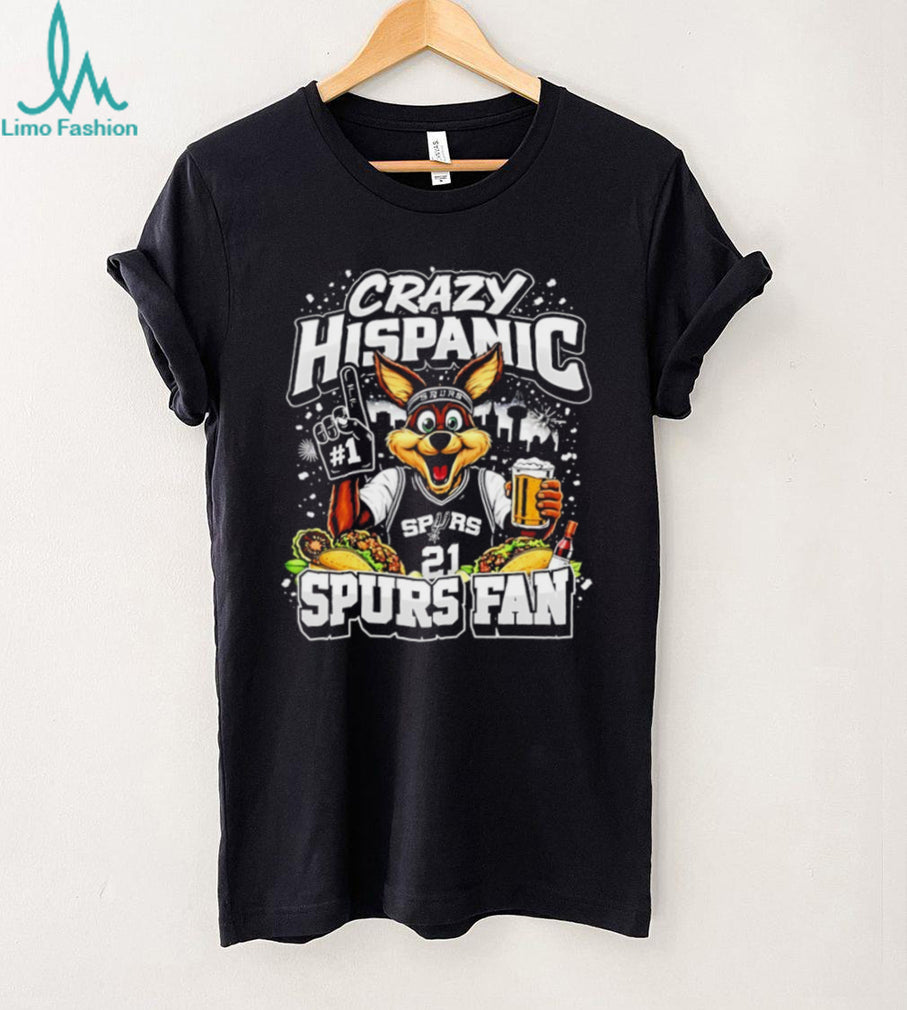 Crazy Hispanic Spurs Fan Coyote Mascot Tacos and Beer T Shirt