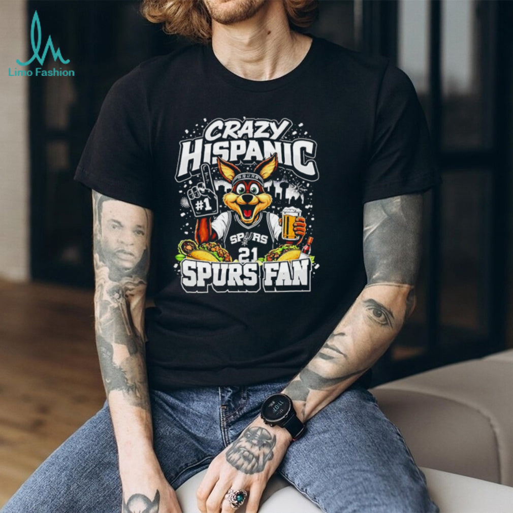 Crazy Hispanic Spurs Fan Coyote Mascot Tacos and Beer T Shirt