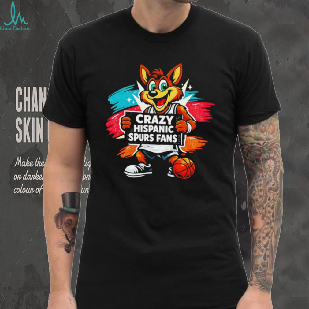 Crazy Hispanic Spurs Fans Coyote Mascot Basketball Graffiti T Shirt