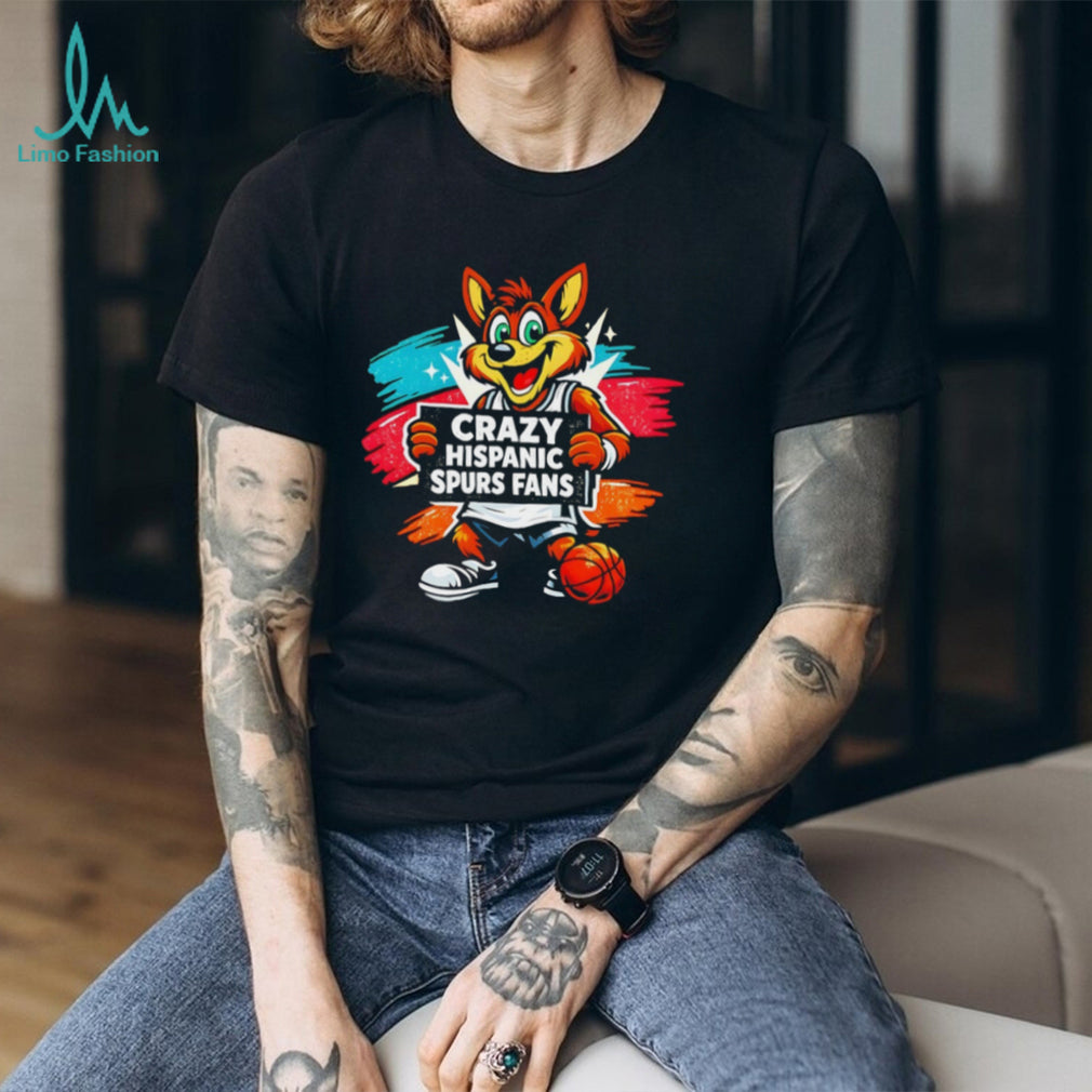 Crazy Hispanic Spurs Fans Coyote Mascot Basketball Graffiti T Shirt