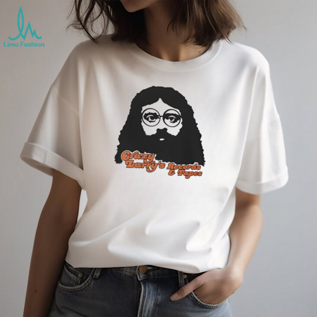 Crazy Larry’s records and tapes man portrait shirt