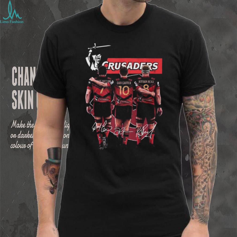 Crusaders Rugby Trio Richie McCaw Dan Carter Kieran Read Signature T Shirt
