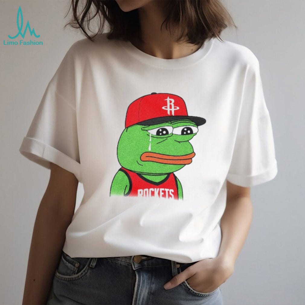 Crying Pepe Houston Rockets Basketball Fan Parody T Shirt Funny Rockets Gear