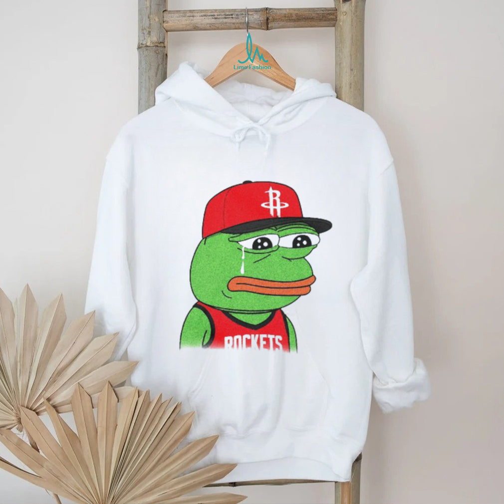 Crying Pepe Houston Rockets Basketball Fan Parody T Shirt Funny Rockets Gear