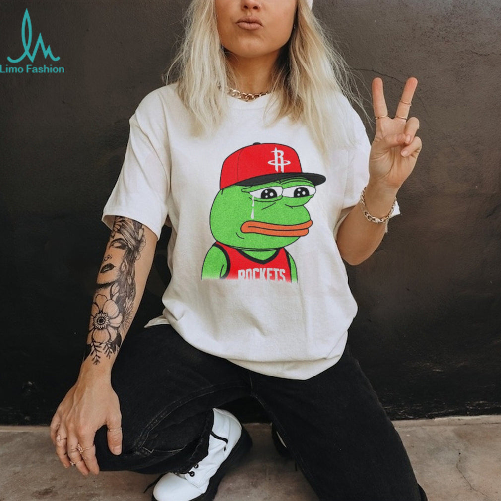 Crying Pepe Houston Rockets Basketball Fan Parody T Shirt Funny Rockets Gear