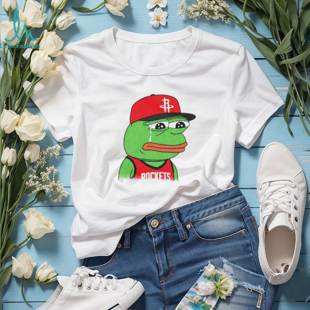 Crying Pepe Houston Rockets Basketball Fan Parody T Shirt Funny Rockets Gear