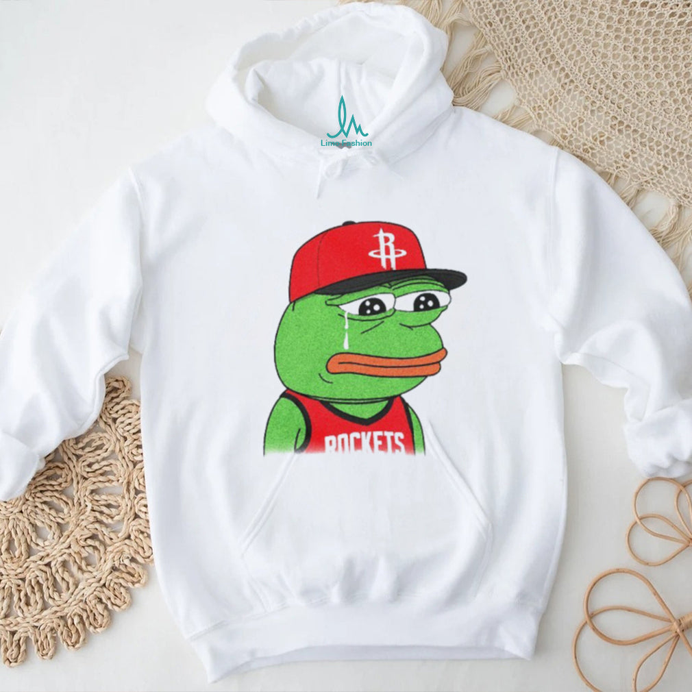 Crying Pepe Houston Rockets Basketball Fan Parody T Shirt Funny Rockets Gear