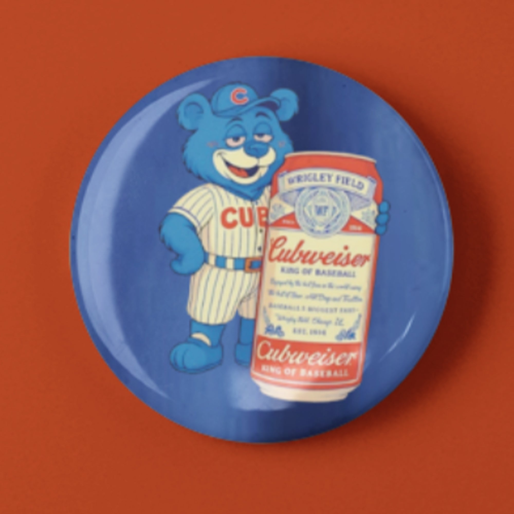 Cubweiser King Of Baseball Button