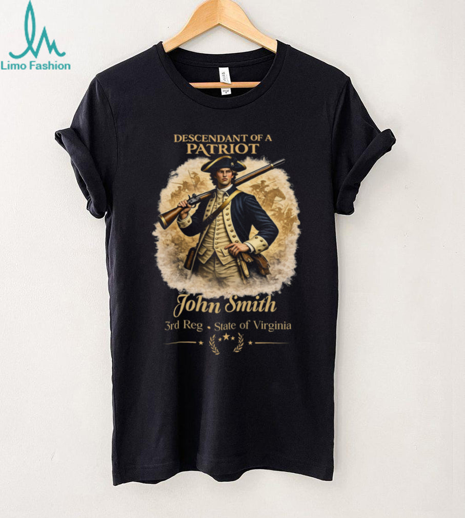 Custom Descendant of a Patriot Virginia 3rd Reg Revolutionary War T Shirt