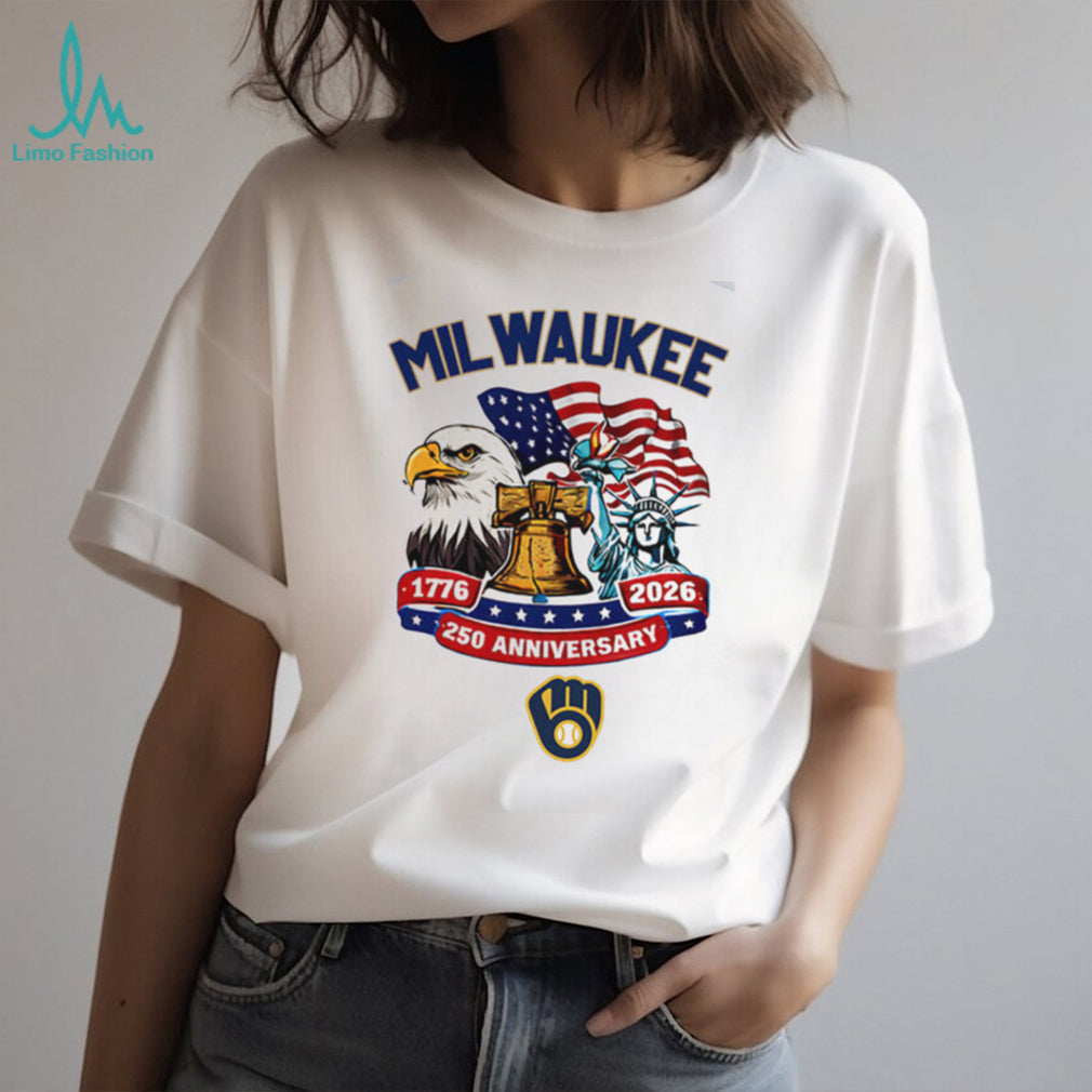 Custom Milwaukee Brewers 250th Anniversary American Heritage Baseball Jersey T Shirt
