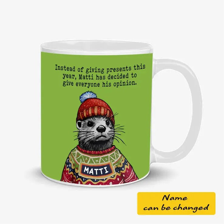 Custom Name Christmas Steve The Otter Meme Mug