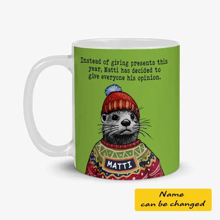 Custom Name Christmas Steve The Otter Meme Mug
