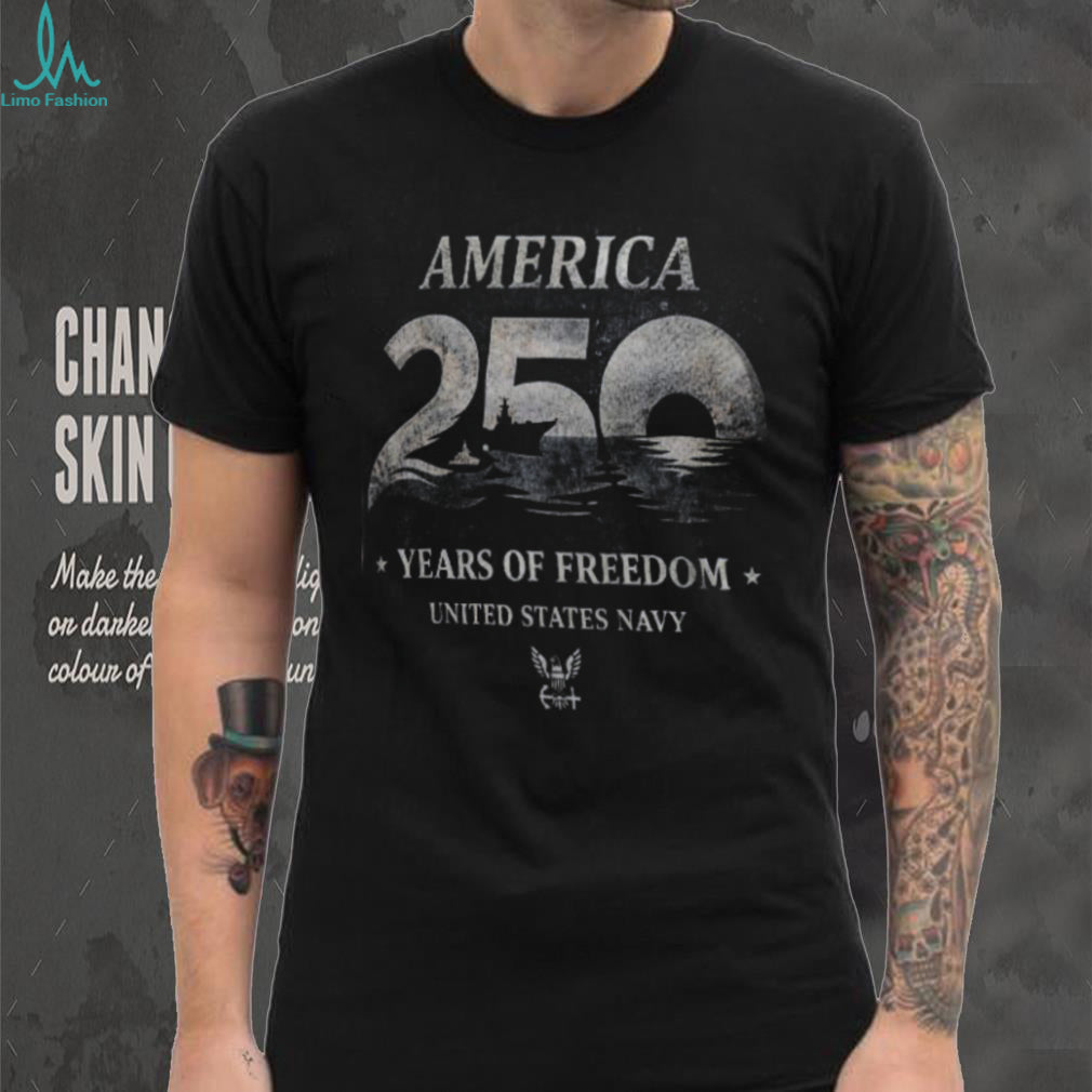 Custom US Navy 250 Years of Freedom Personalized Military Tee