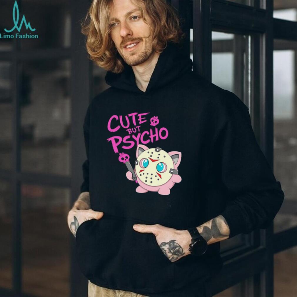 Cute But Psycho Jigglypuff Horror Mashup Black T shirt