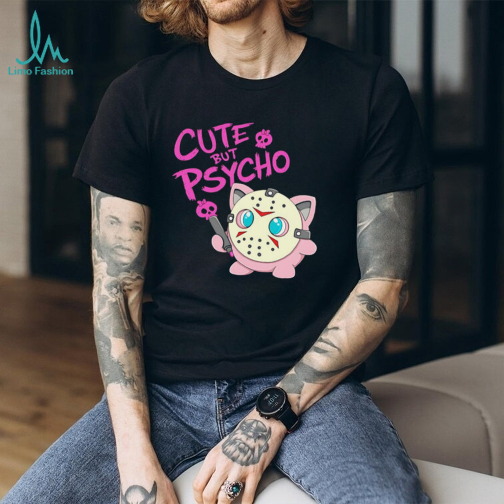 Cute But Psycho Jigglypuff Horror Mashup Black T shirt