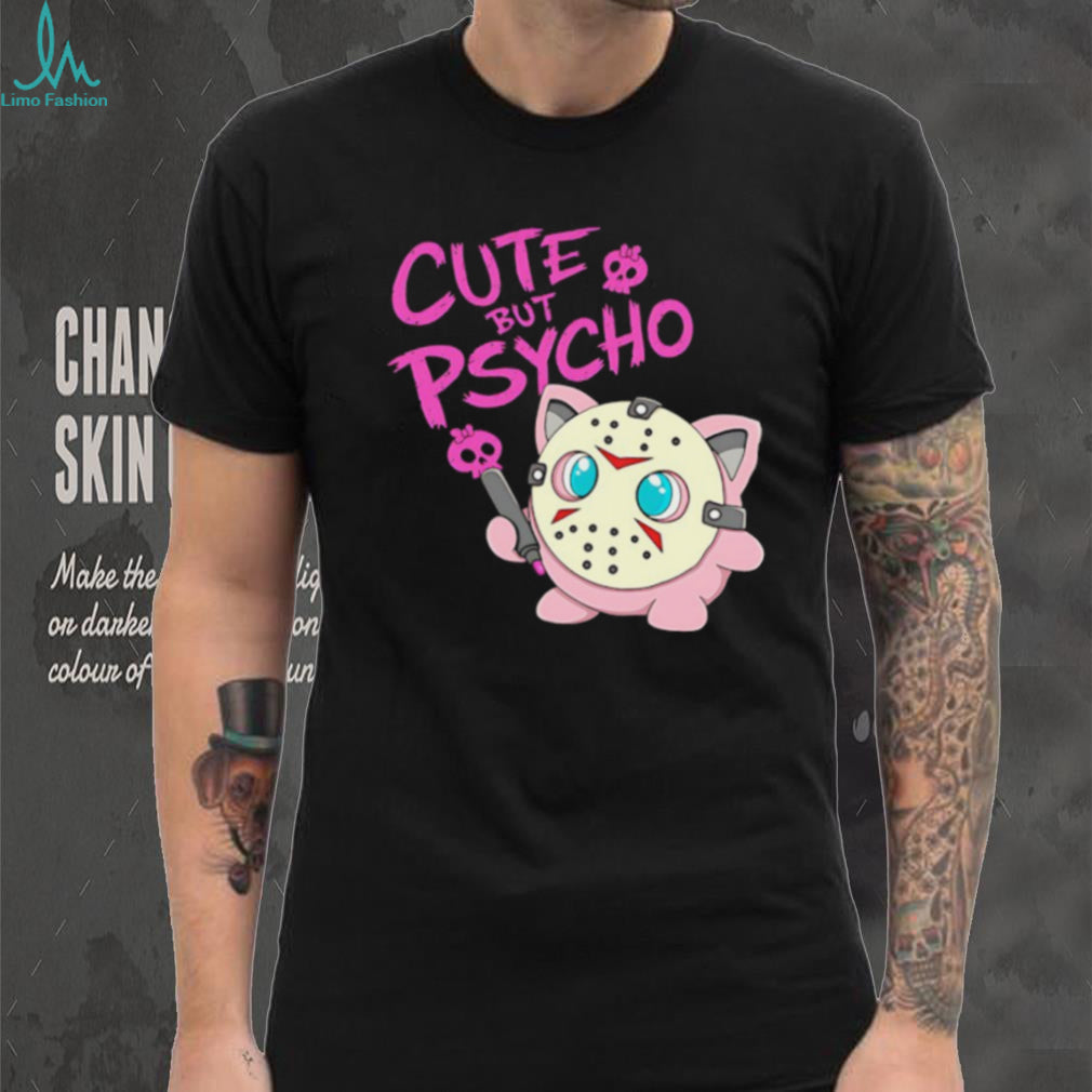 Cute But Psycho Jigglypuff Horror Mashup Black T shirt