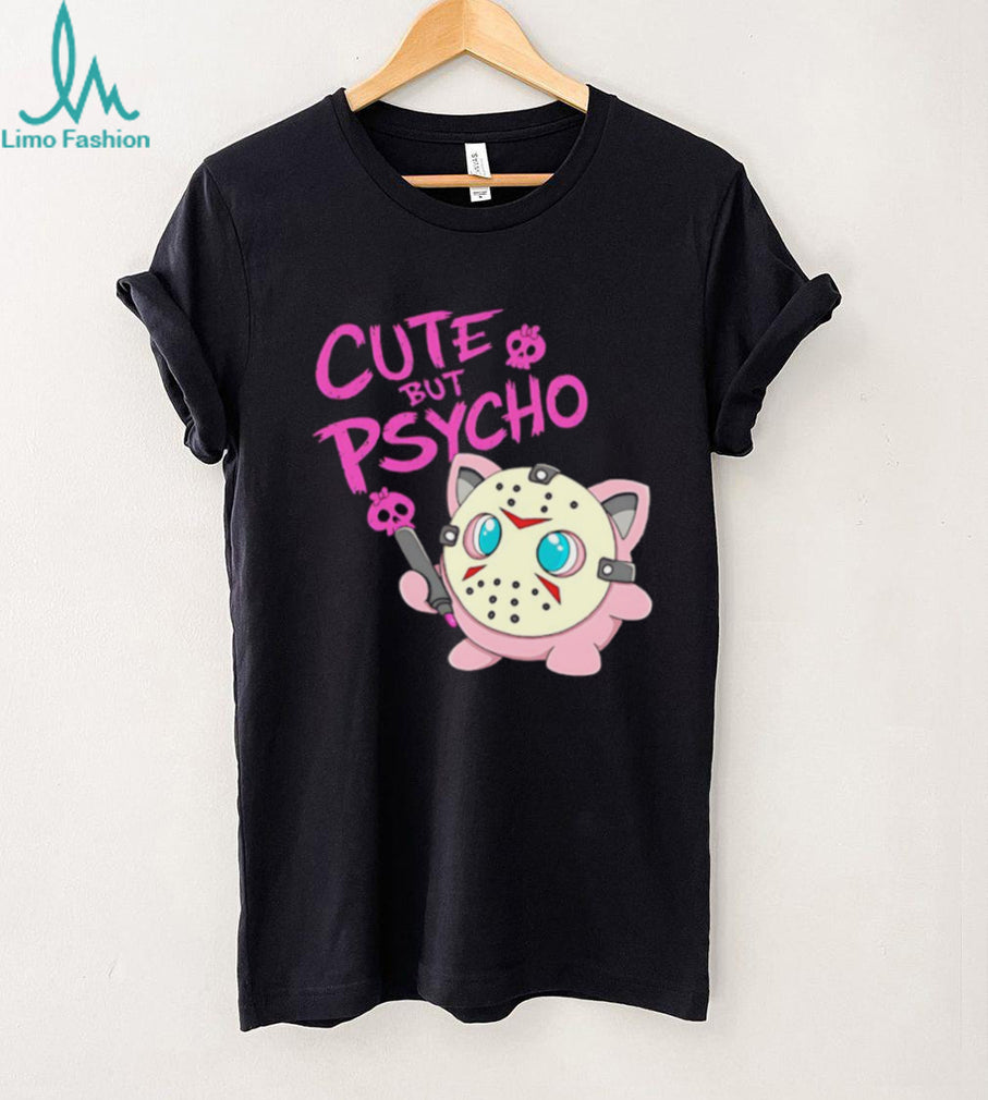 Cute But Psycho Jigglypuff Horror Mashup Black T shirt