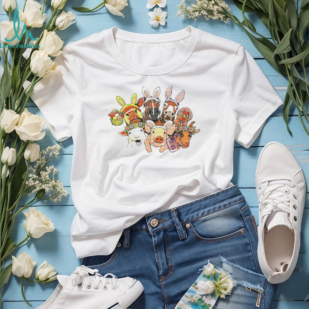 Cute Easter Farm Animals Bunny Ears T Shirt