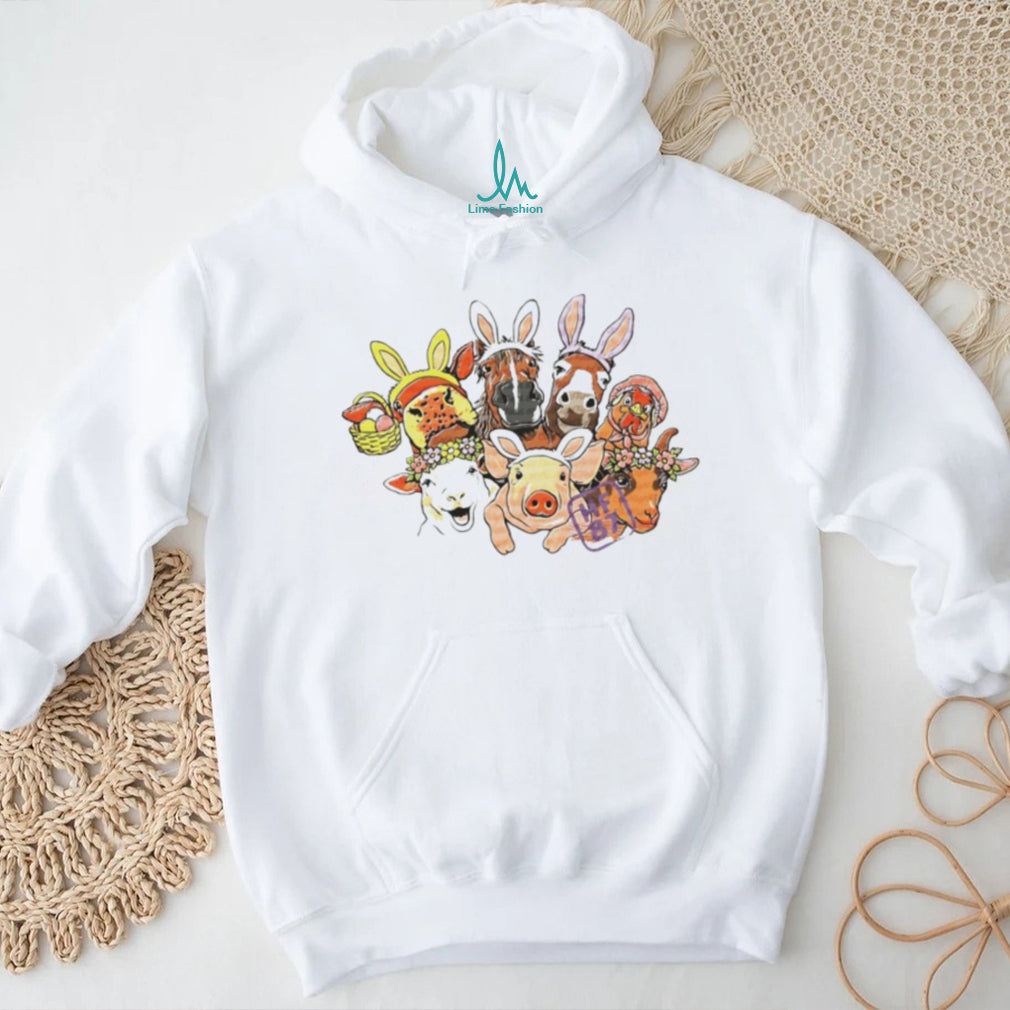 Cute Easter Farm Animals Bunny Ears T Shirt
