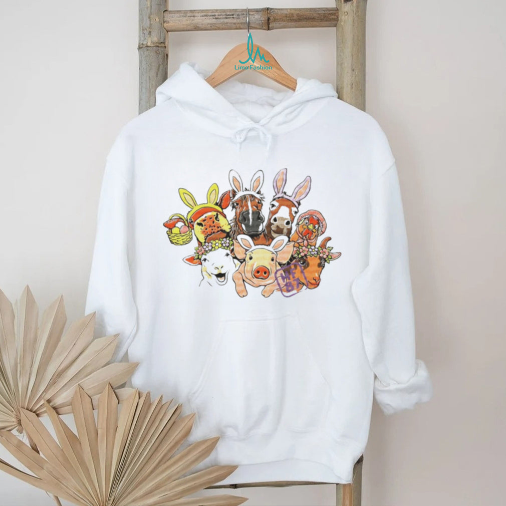 Cute Easter Farm Animals Bunny Ears T Shirt
