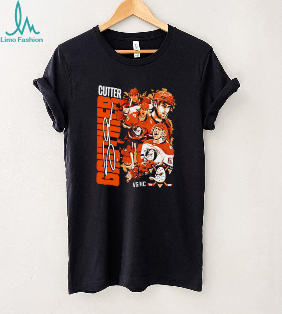 Cutter Gauthier Anaheim Ducks Hockey Future Star Signature Style Fans Black T Shirt
