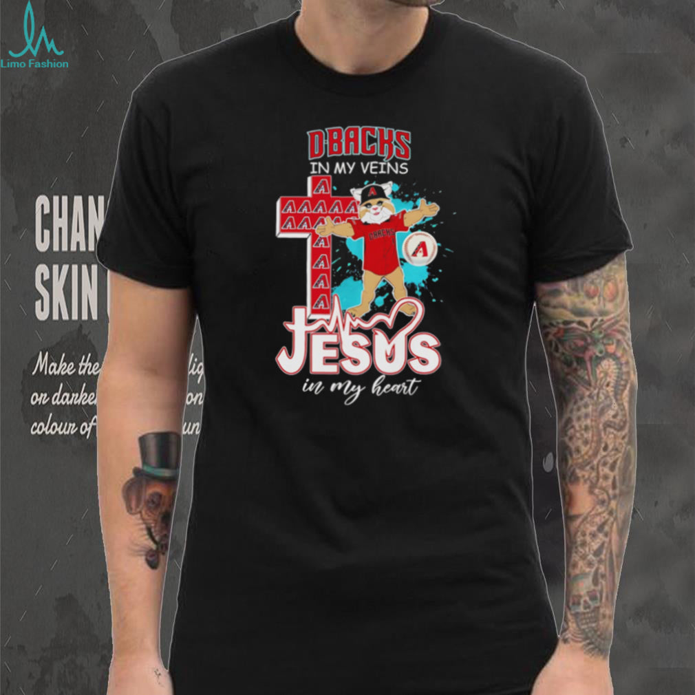D Backs In My Veins Jesus In My Heart Arizona Diamondbacks Christian Fan T Shirt