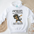 Dabbing Dachshund V Neck T Shirt “Strangers Think I’m Quiet” Funny Wiener Dog T Shirt