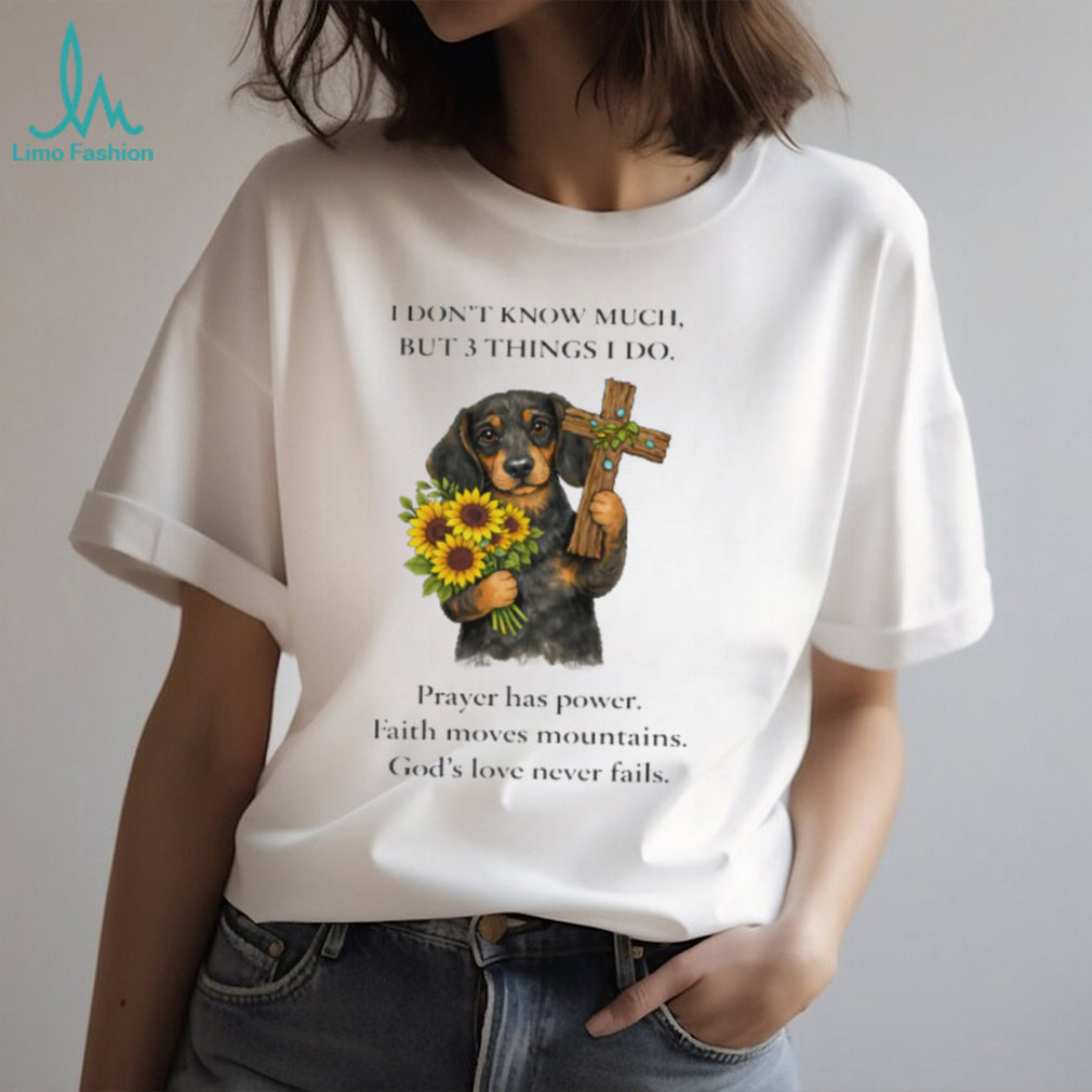 Dachshund Faith & Prayer 3 Things I Do Religious T Shirt