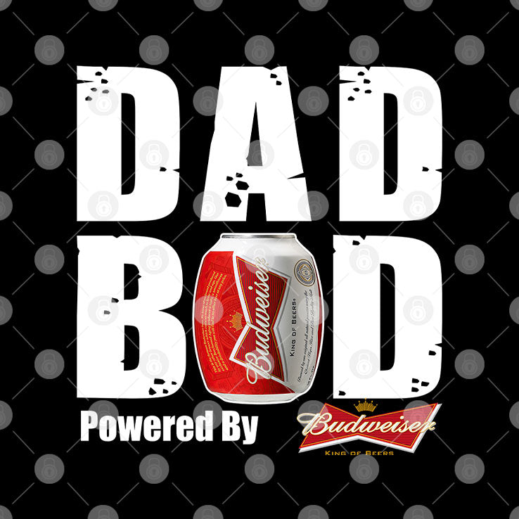 Dad Bod Powered By Budweiser Beer T Shirt