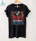 Dad Defends Freedom T Shirt Patriotic American Eagle Flag Veteran T Shirt