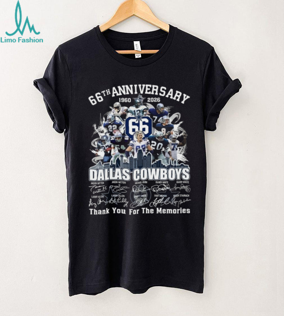 Dallas Cowboys 66th Anniversary 1960 2026 Legends Signatures Football Team Shirt
