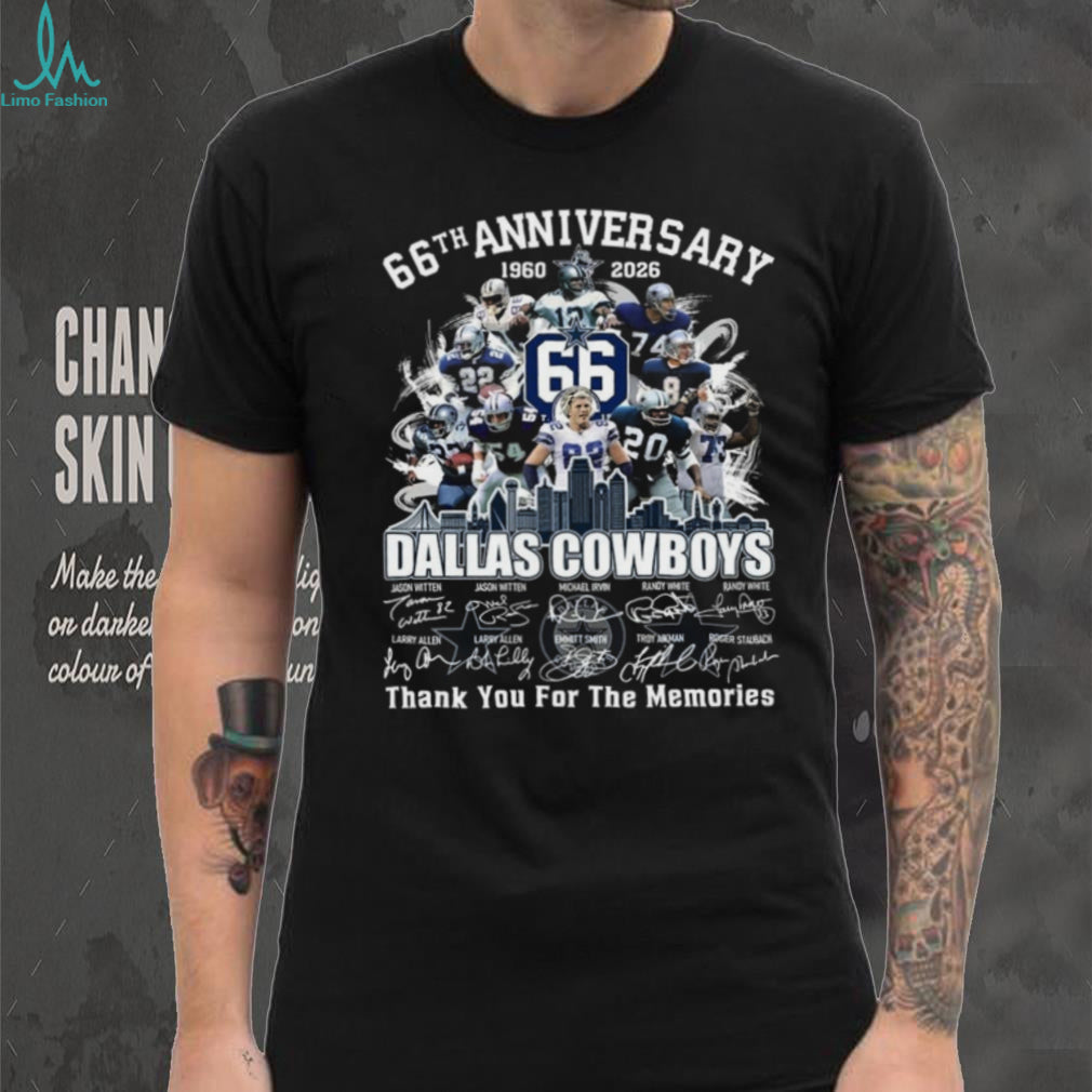 Dallas Cowboys 66th Anniversary 1960 2026 Legends Signatures Football Team Shirt