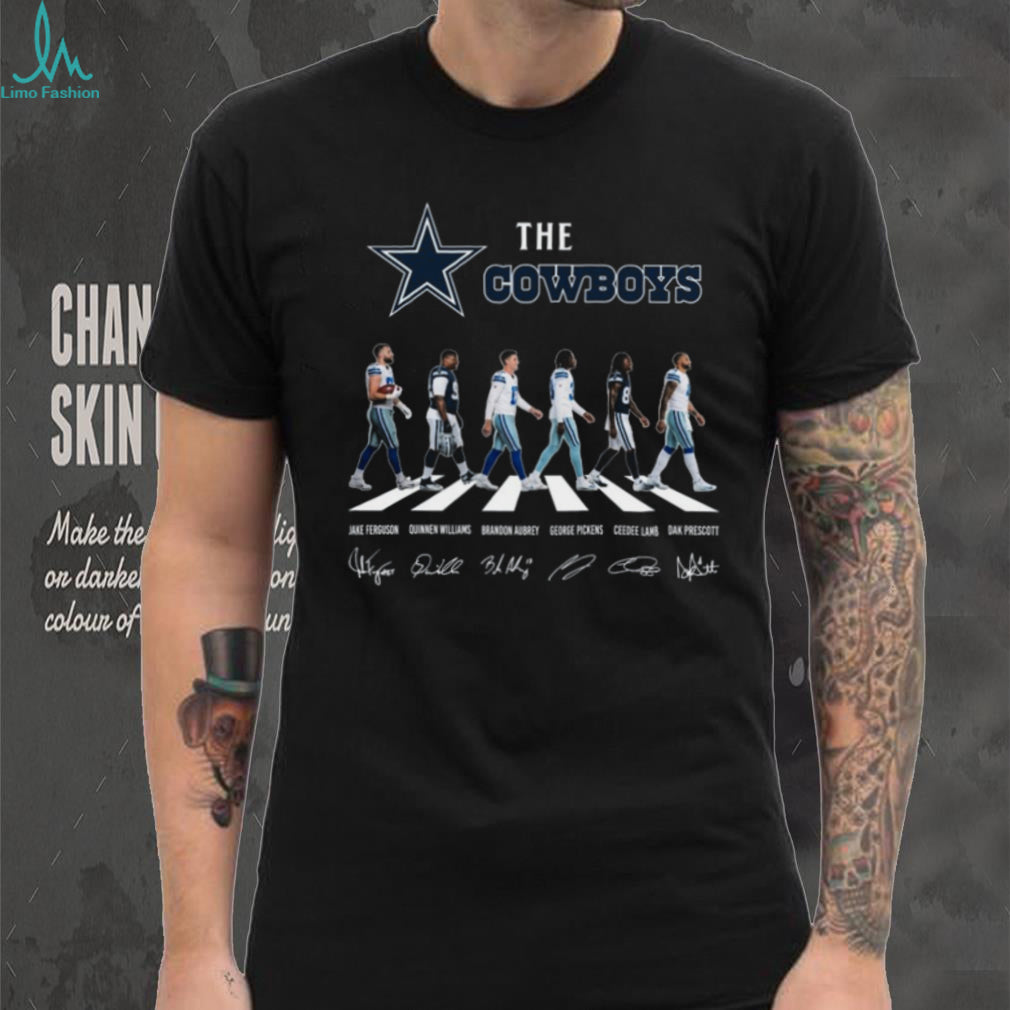 Dallas Cowboys Abbey Road Dak Prescott and Stars Signature T Shirt