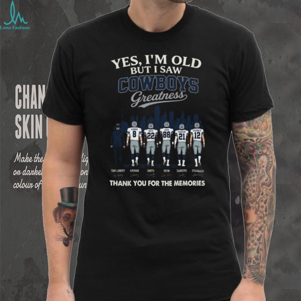 Dallas Cowboys Greatness Tom Landry Aikman Smith Irvin Vintage Men Fans Football T Shirt