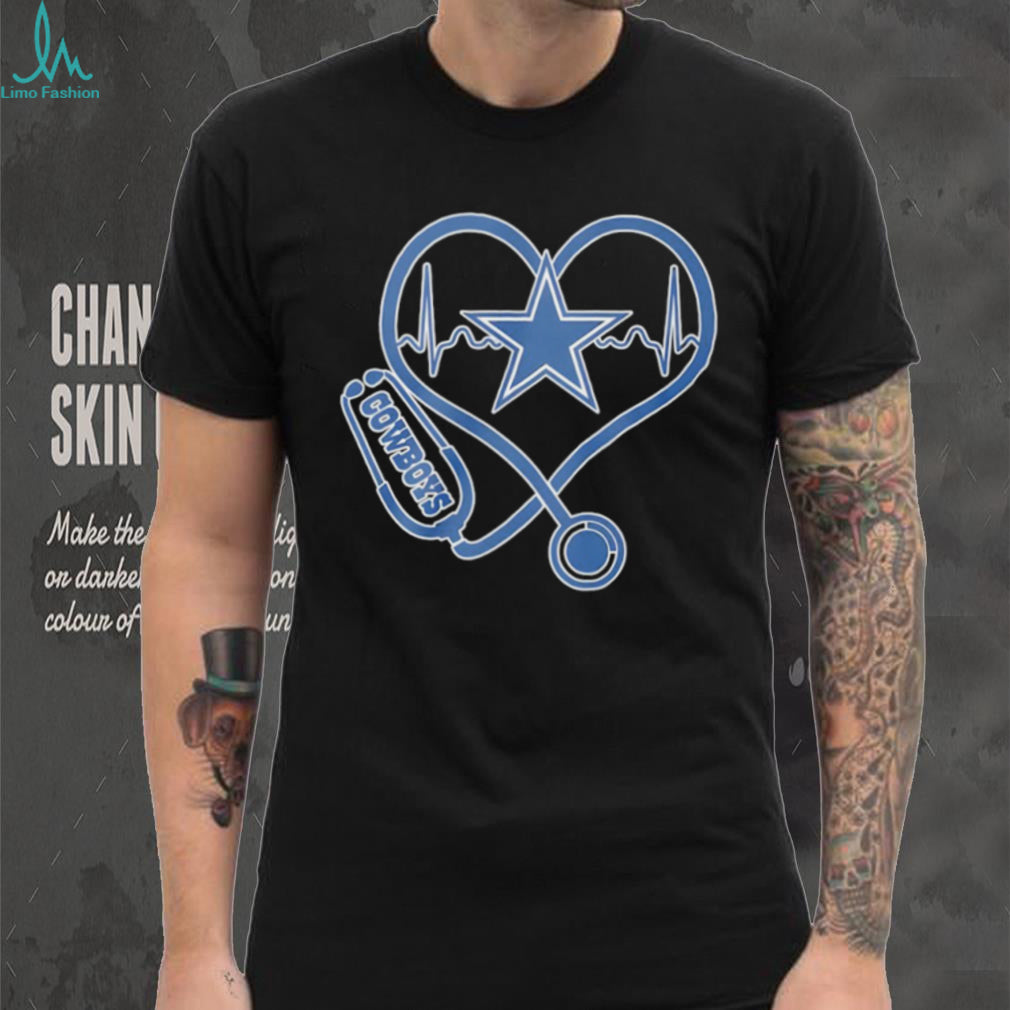 Dallas Cowboys Heart Stethoscope Nursing Life Football T Shirt