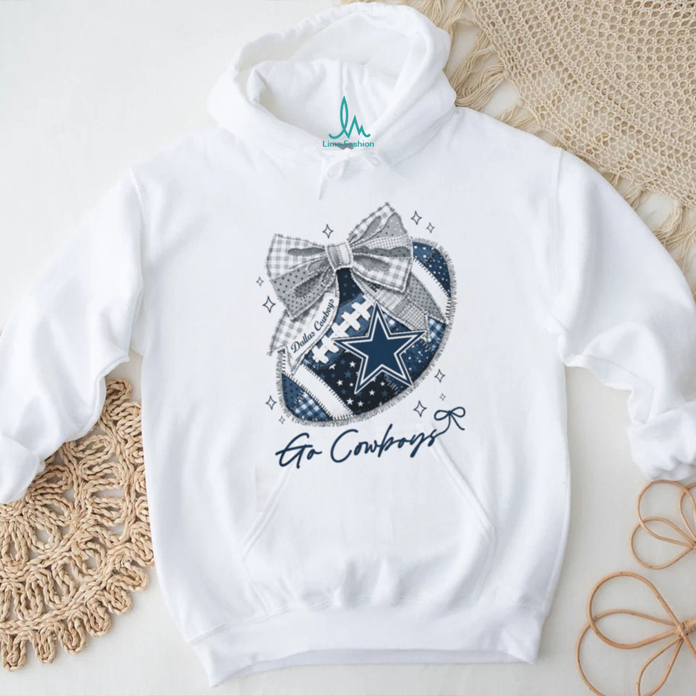 Dallas Cowboys Star Patchwork Bow Coquette T Shirt