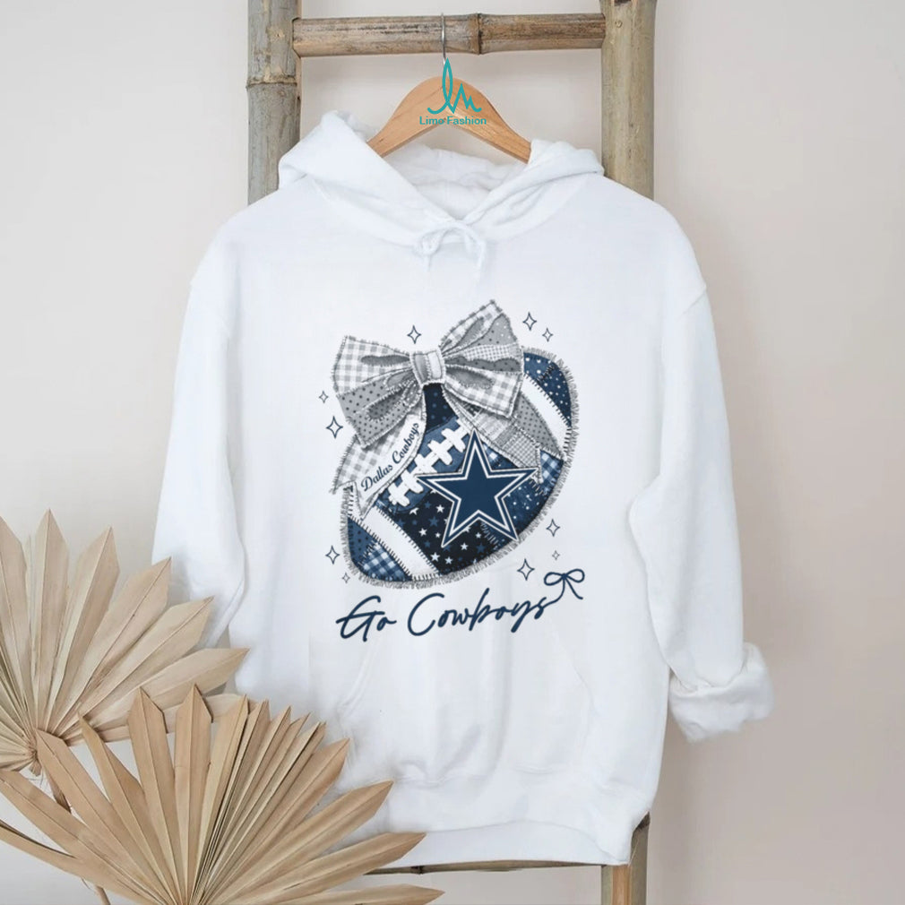 Dallas Cowboys Star Patchwork Bow Coquette T Shirt