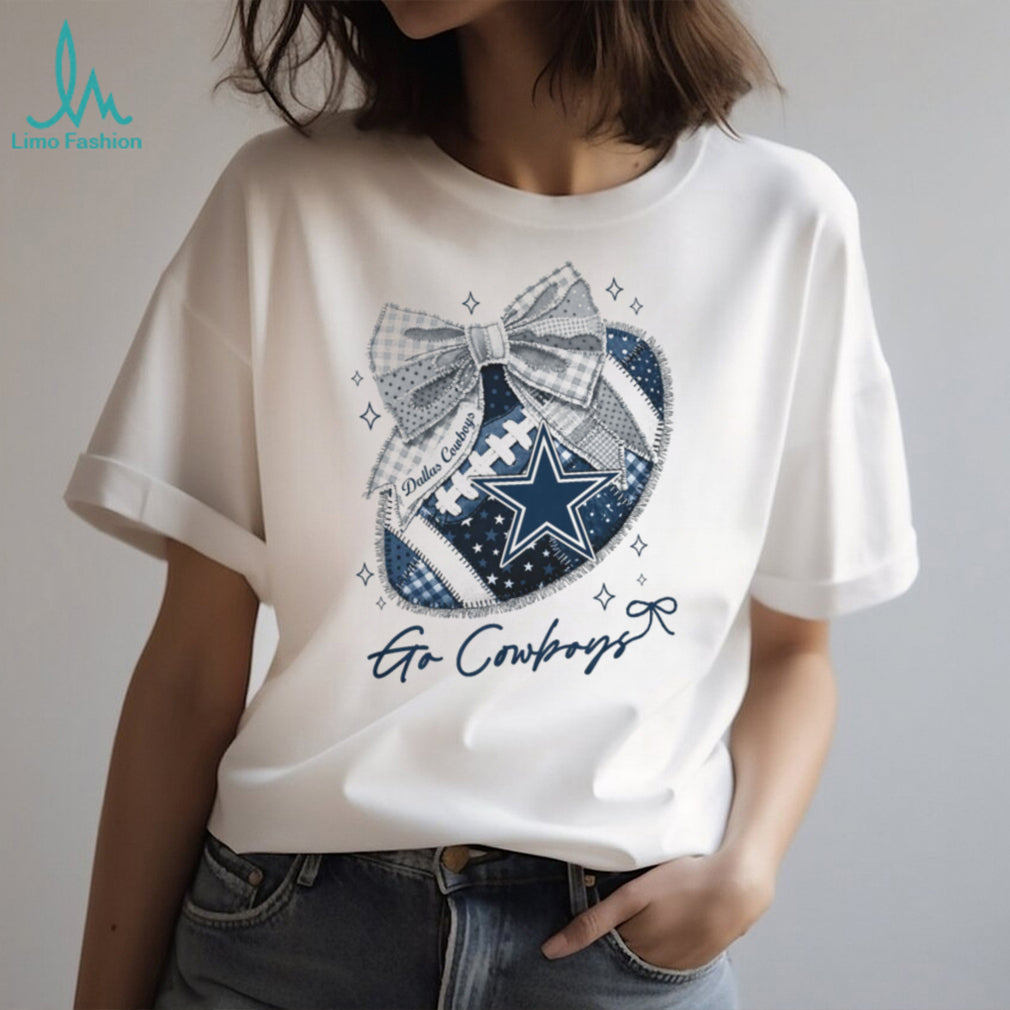 Dallas Cowboys Star Patchwork Bow Coquette T Shirt