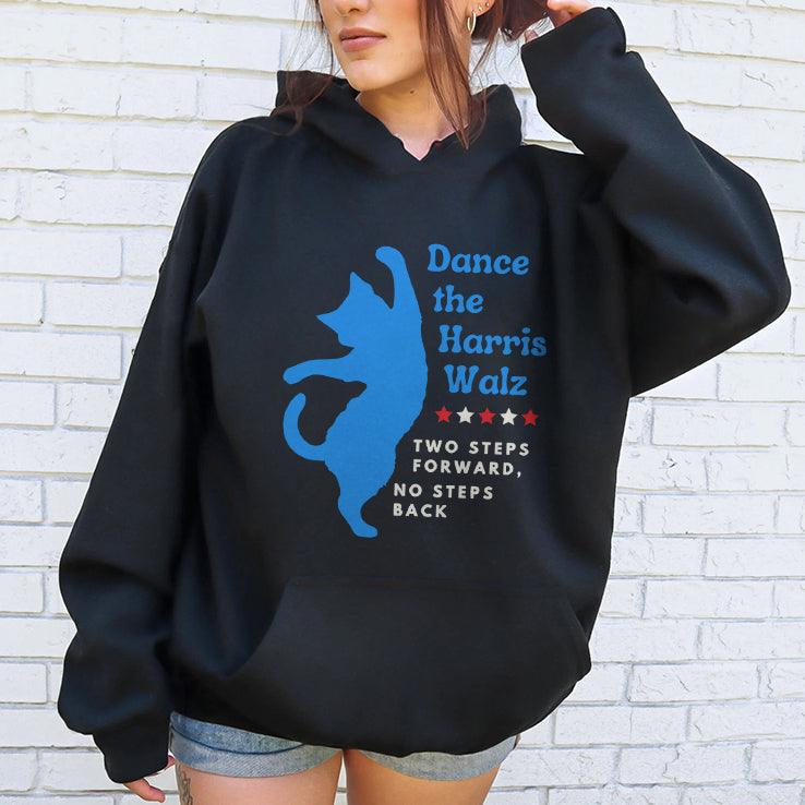 Dance The Harris Walz Two Steps Forward No Steps Back Cat Shirt