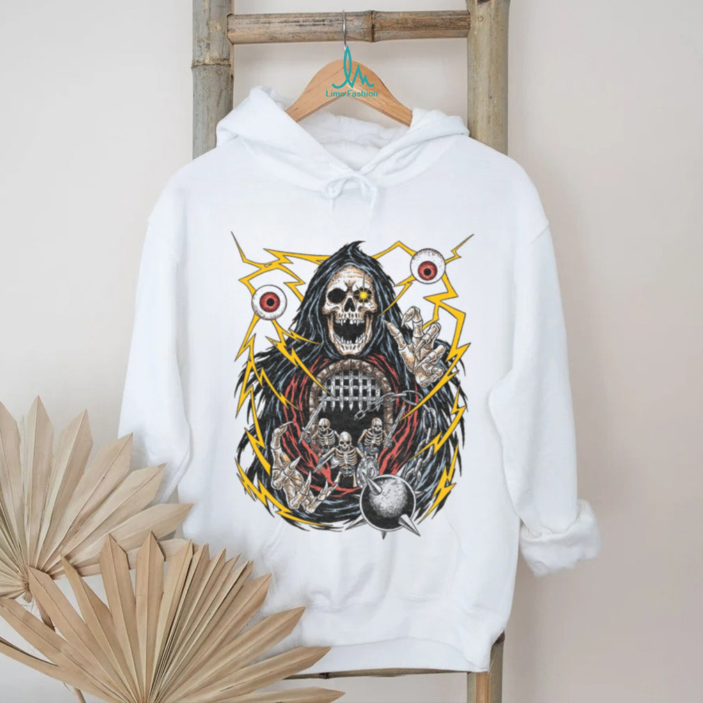 Dark Fantasy Grim Reaper Skeleton Dungeon Master Graphic T Shirt