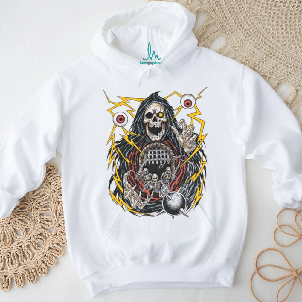 Dark Fantasy Grim Reaper Skeleton Dungeon Master Graphic T Shirt