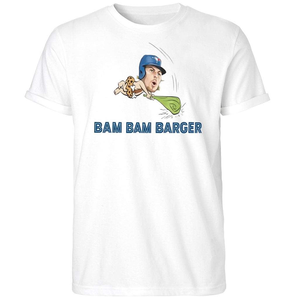 Davis Rocking A Bam Bam Barger Blue Jays Shirt