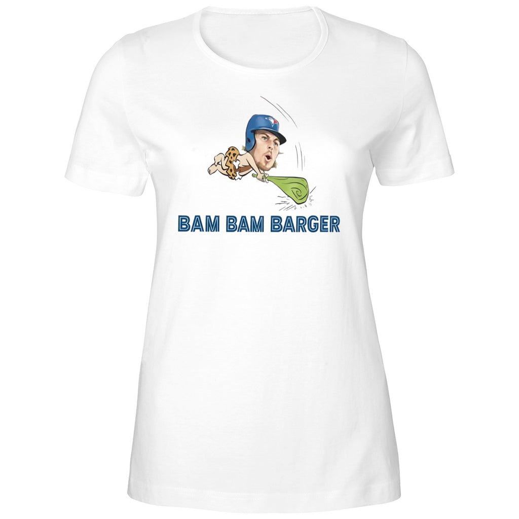 Davis Rocking A Bam Bam Barger Blue Jays Shirt